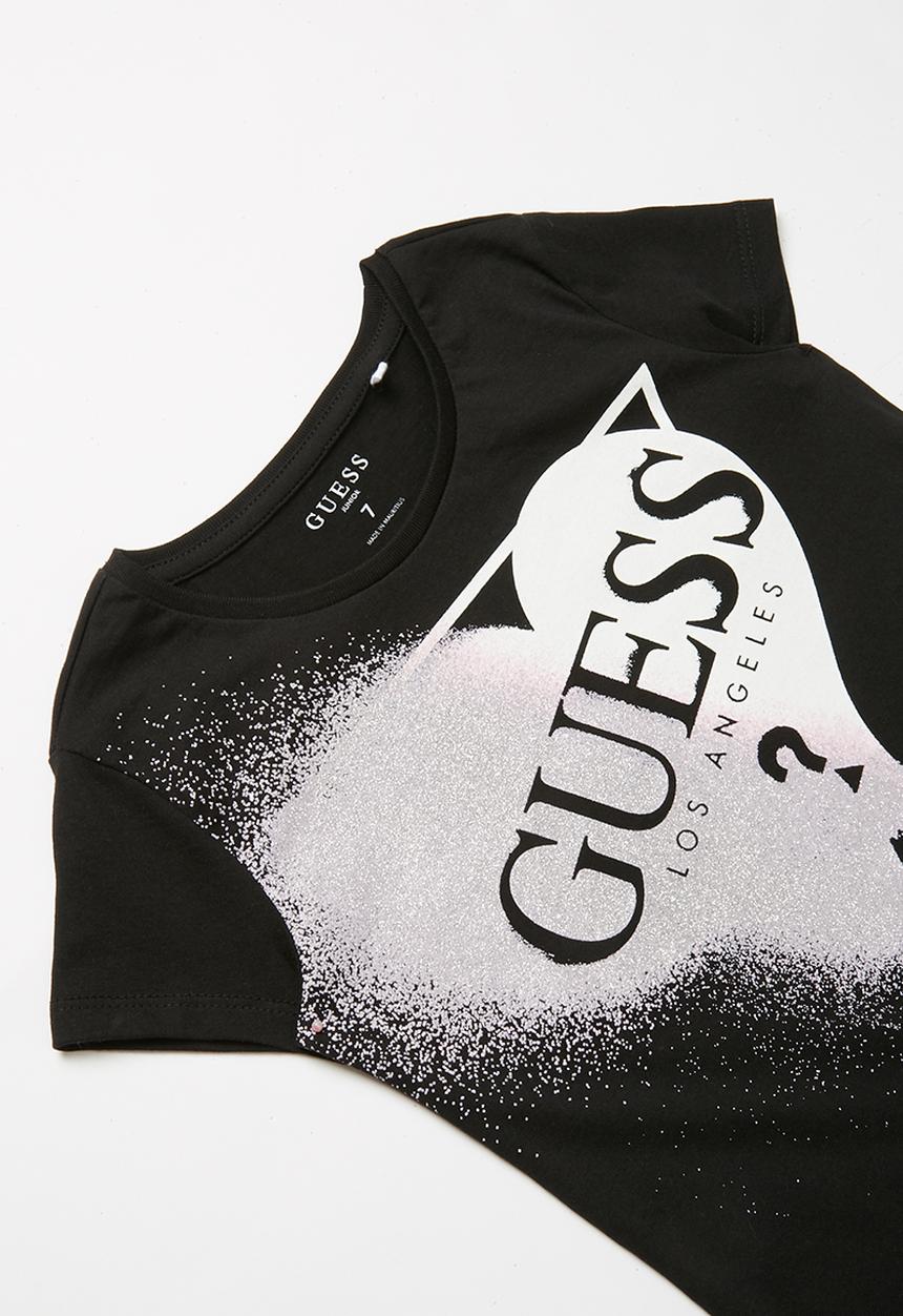 GUESS - Teens short sleeve faded heart guess tee - black