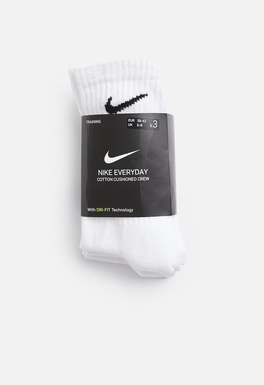 nike everyday 3 pack cotton cushioned crew socks mens