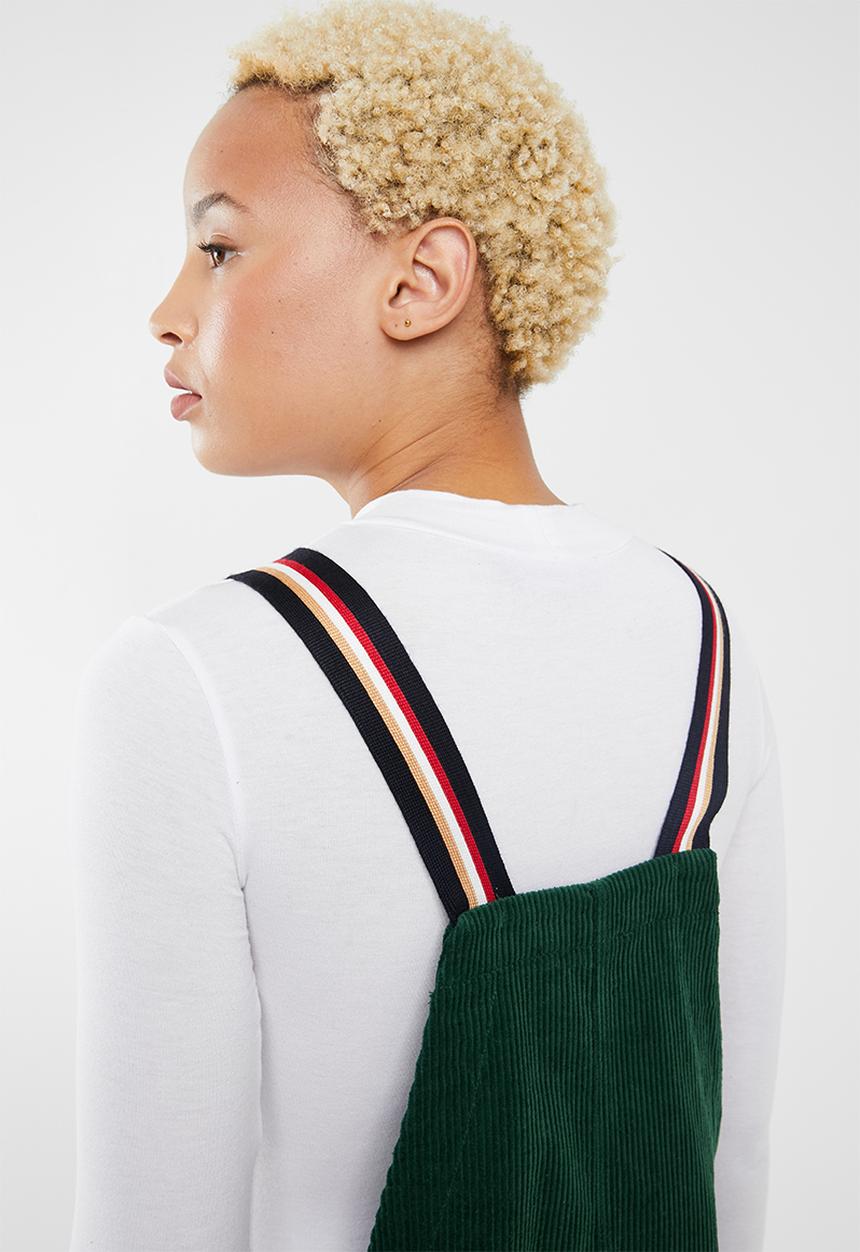 Forever21 - Corduroy pinafore dress with front pocket - green