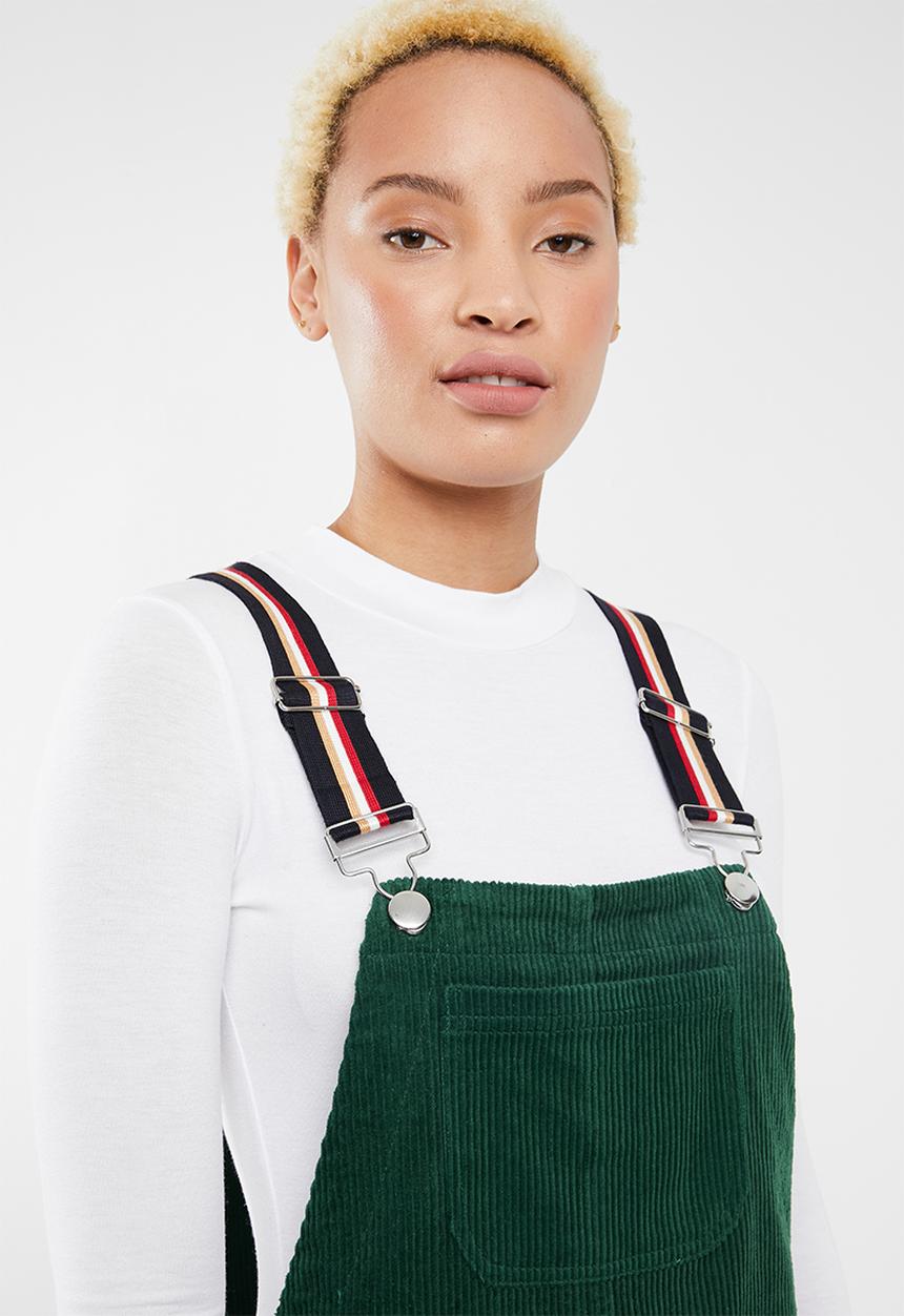 Forever21 - Corduroy pinafore dress with front pocket - green
