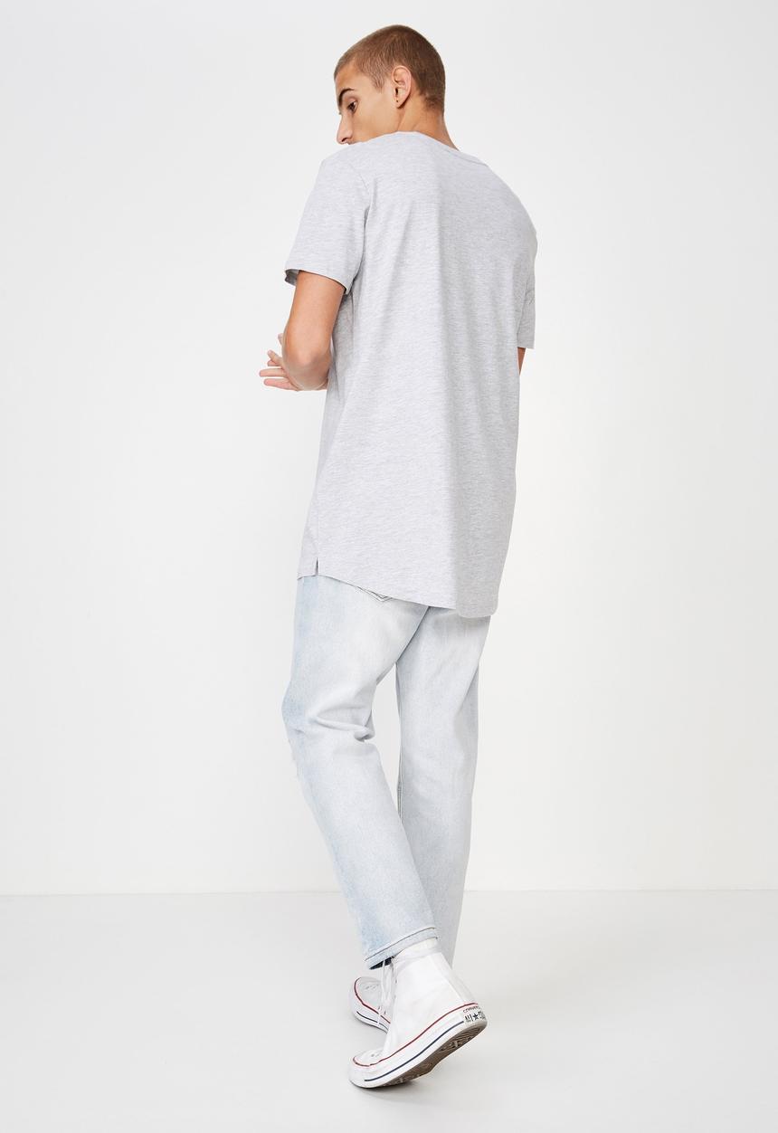 Cotton On - Essential longline curved hem tee - grey