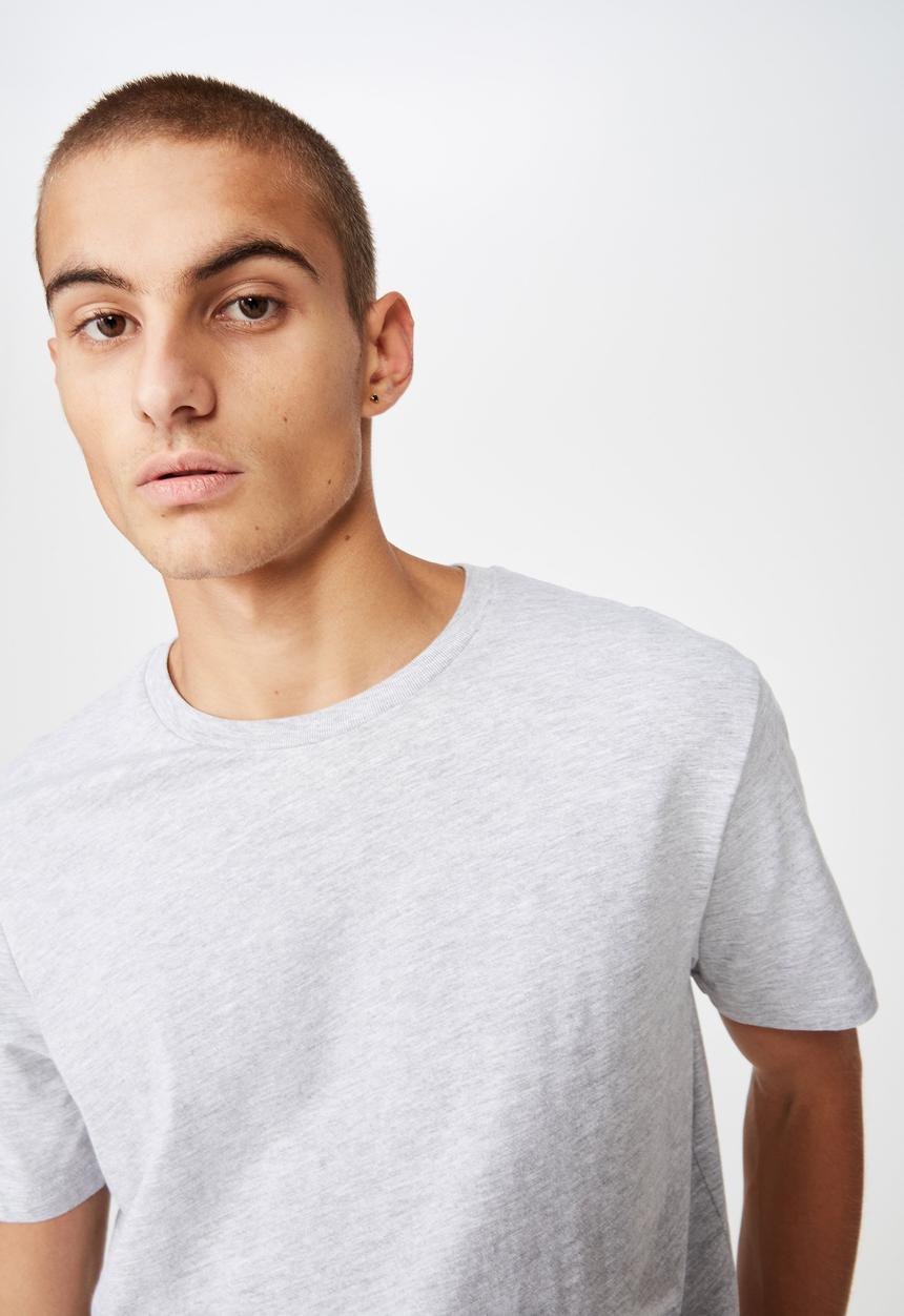 Cotton On - Essential longline curved hem tee - grey