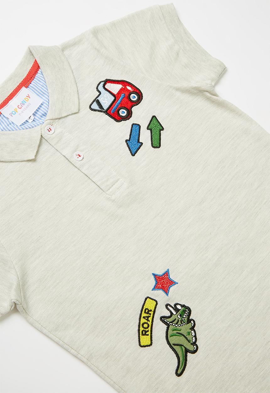 Pop Candy - Boys print top - grey