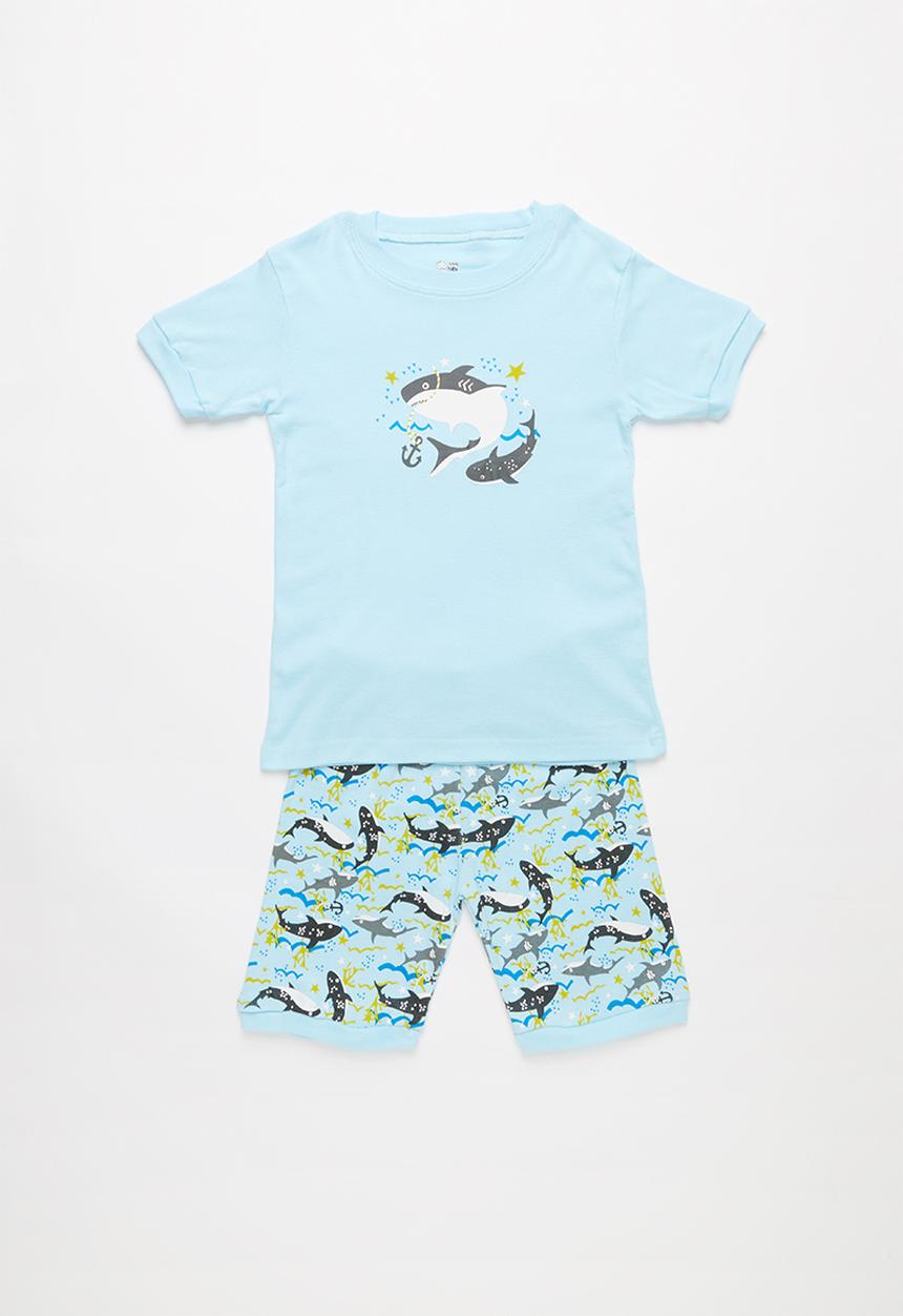 Pop Candy - Shark print pj set - blue