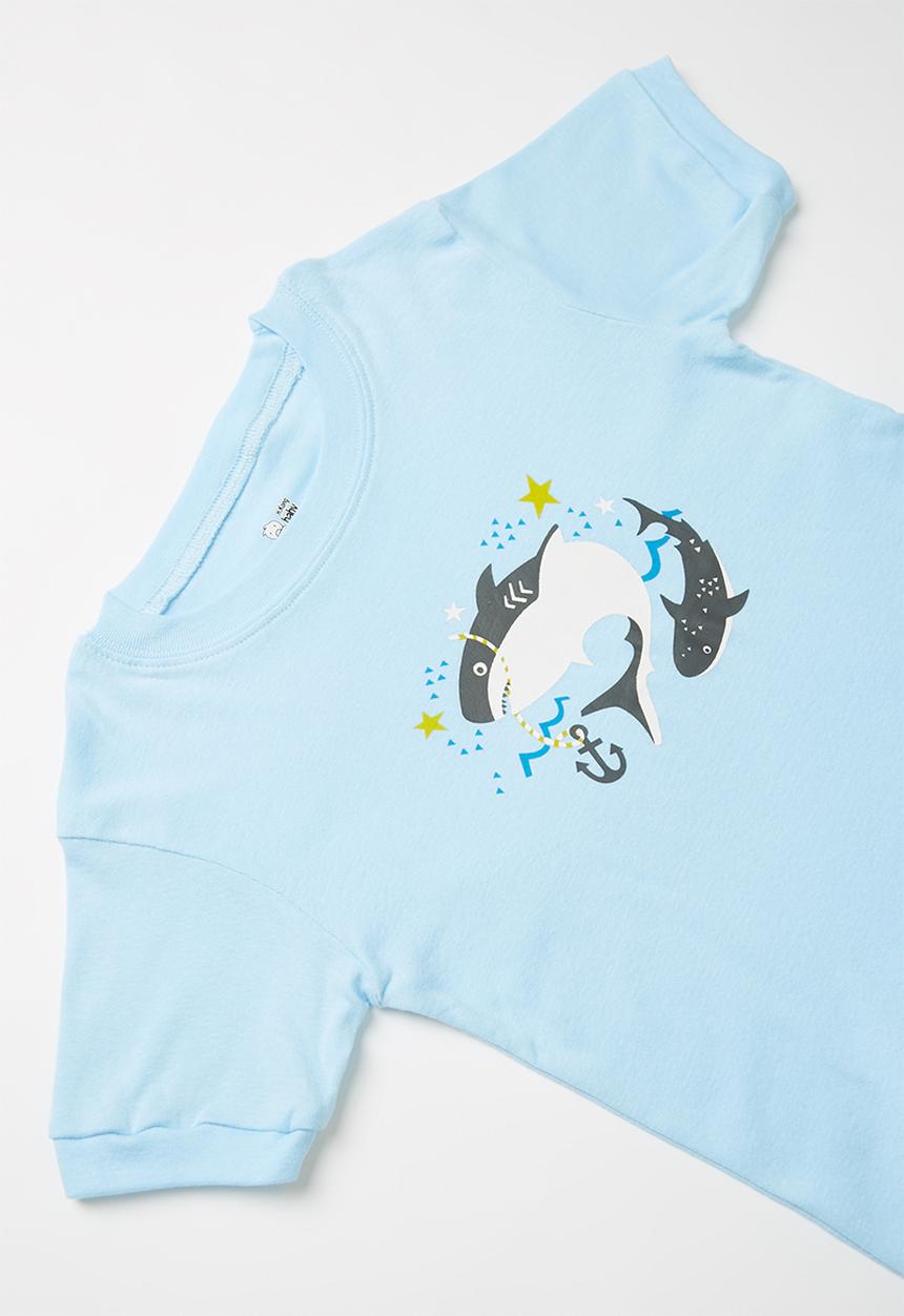 Pop Candy - Shark print pj set - blue