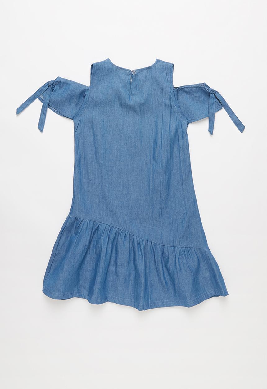 Pop Candy - Cold shoulder denim dress - blue