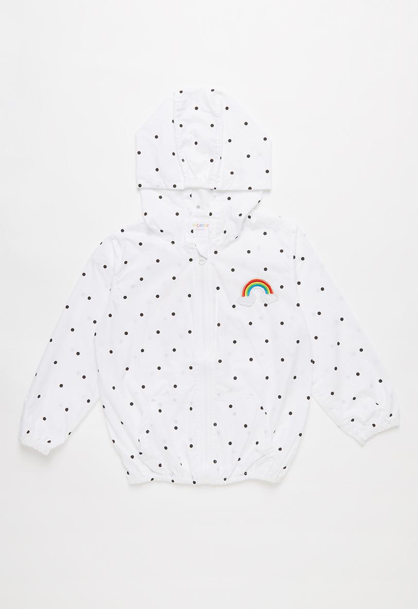 Pop Candy - Spot rain jacket - white 