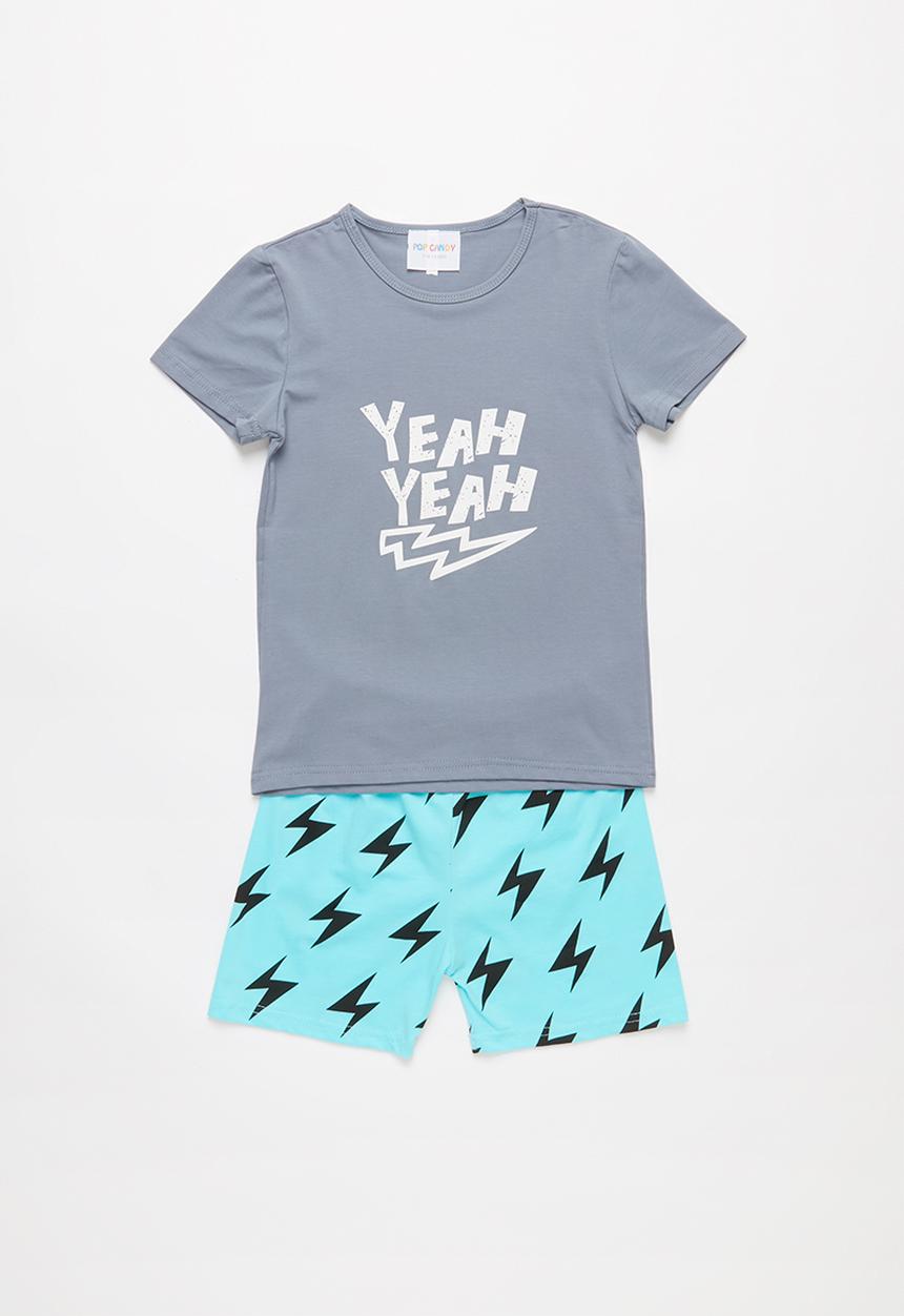 Pop Candy - yeah yeah pj set - grey