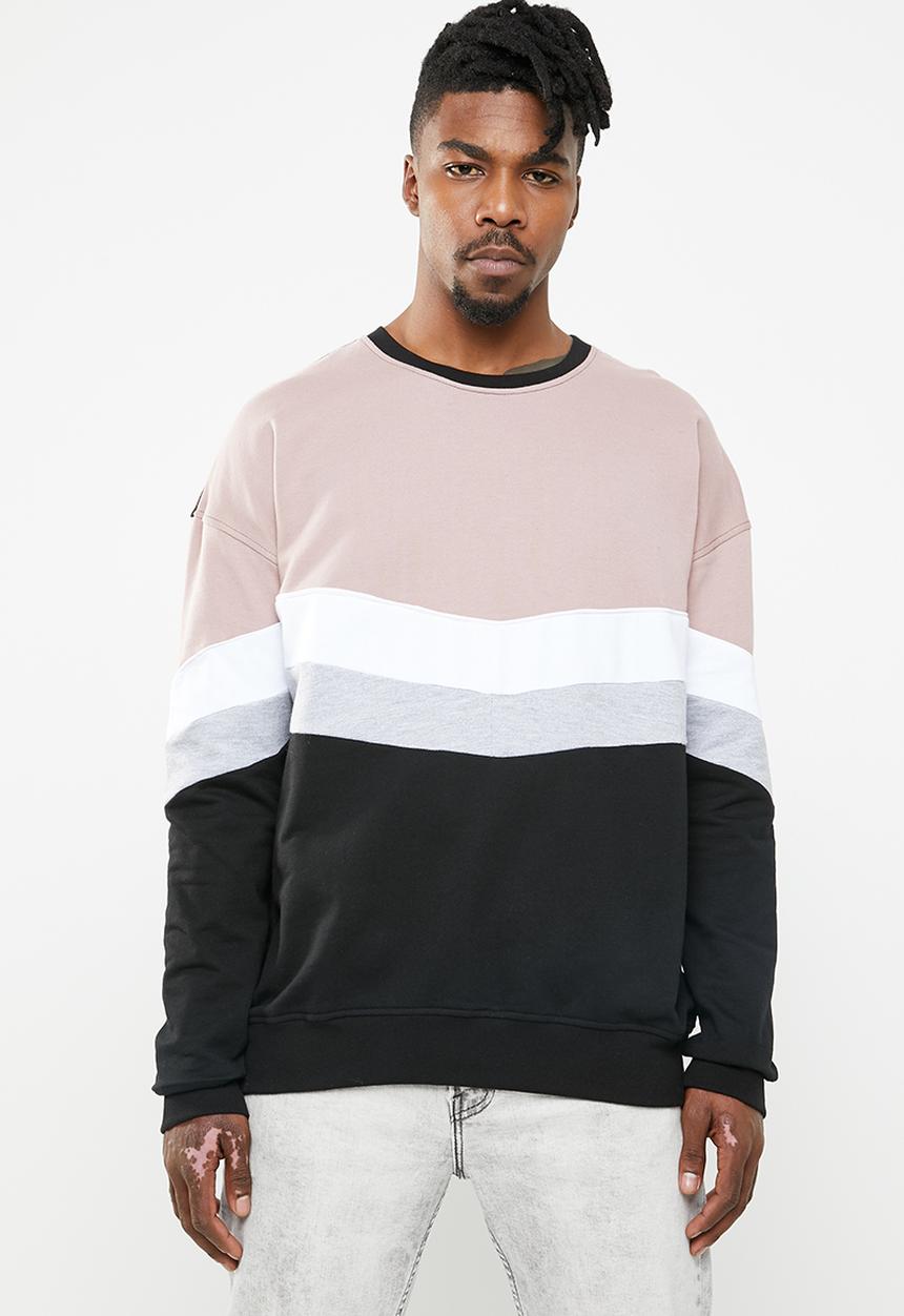 Superbalist - Cut & sew oversized colour blocked crew sweat - multi
