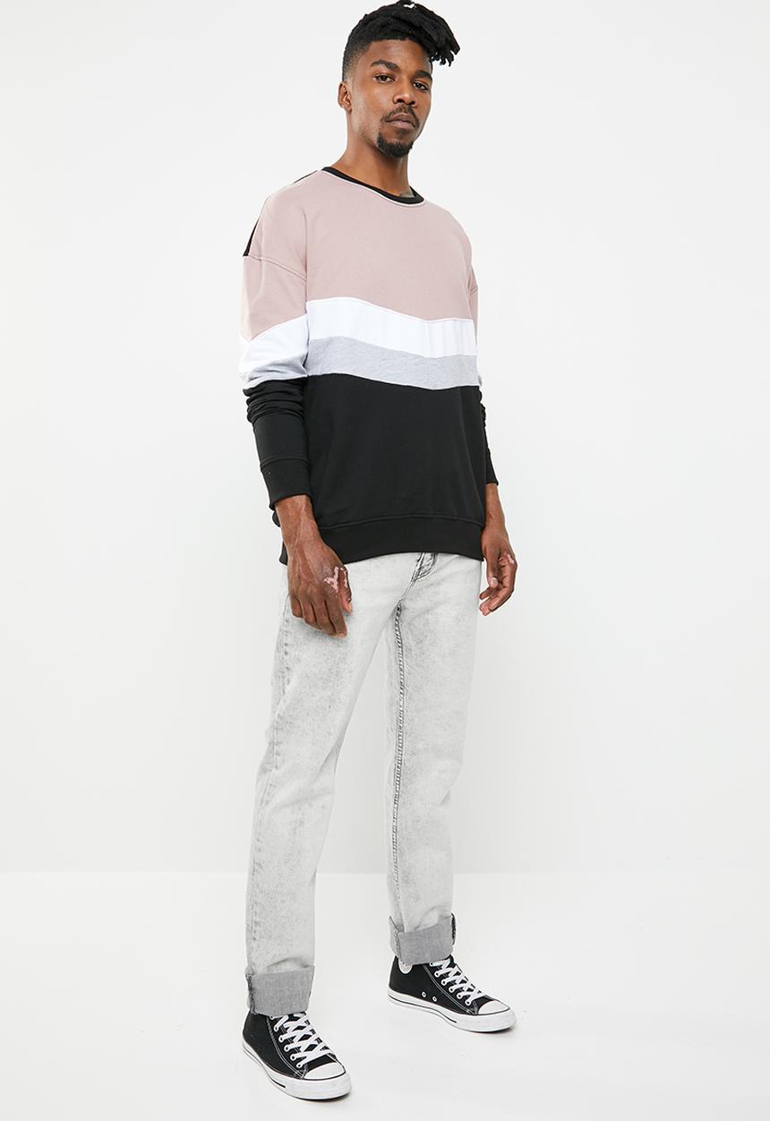 Superbalist - Cut & sew oversized colour blocked crew sweat - multi