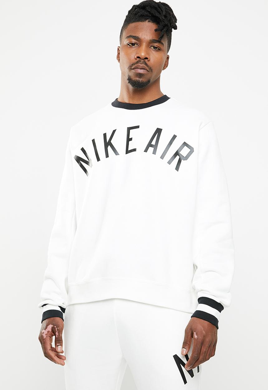 Nike - M nsw nike air crew flc - white & black