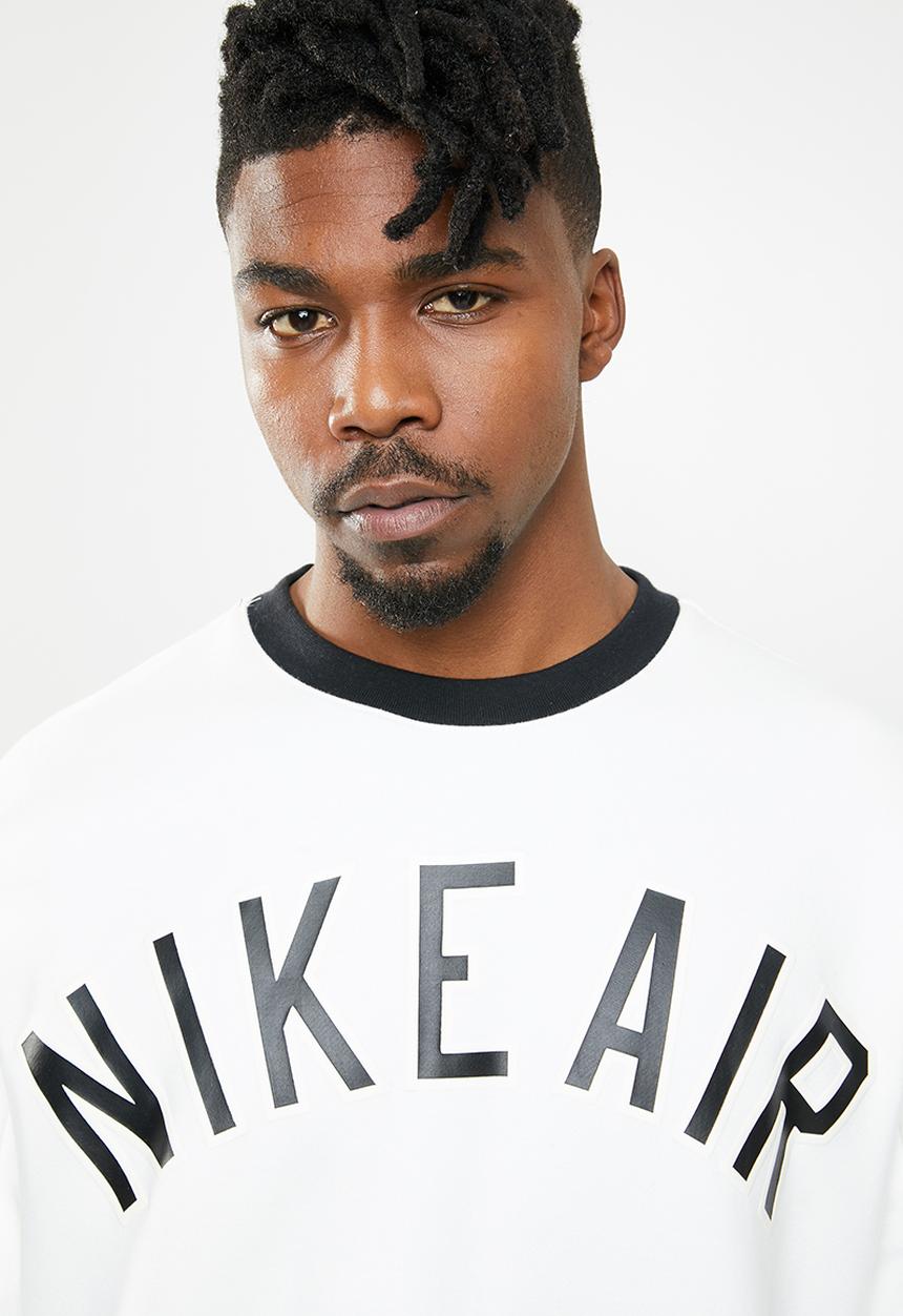 Nike - M nsw nike air crew flc - white & black