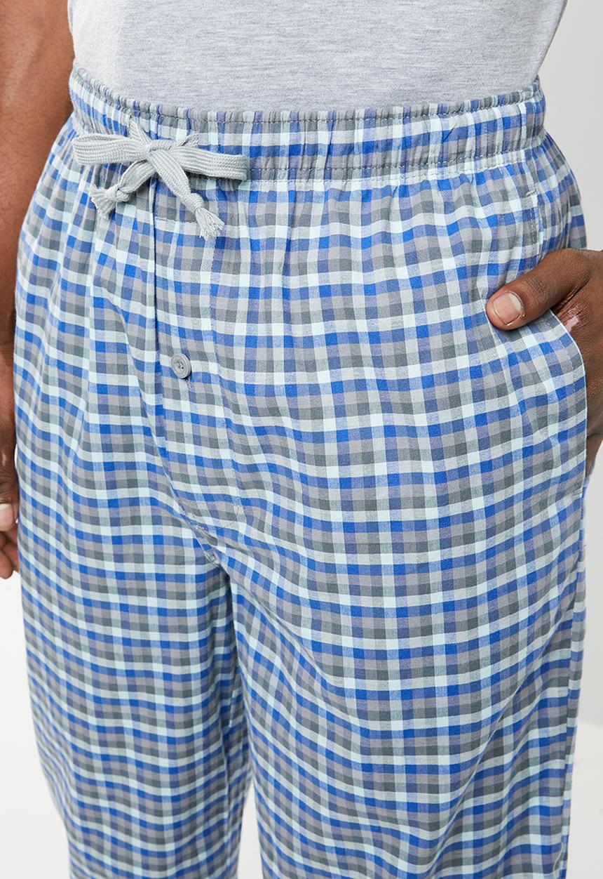 Superbalist - Check woven sleep pants - blue & grey