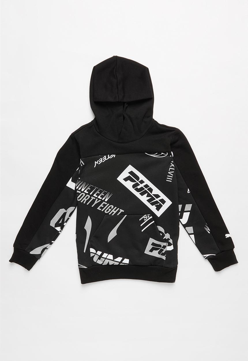 PUMA - Kids alpha aop hoodie - black