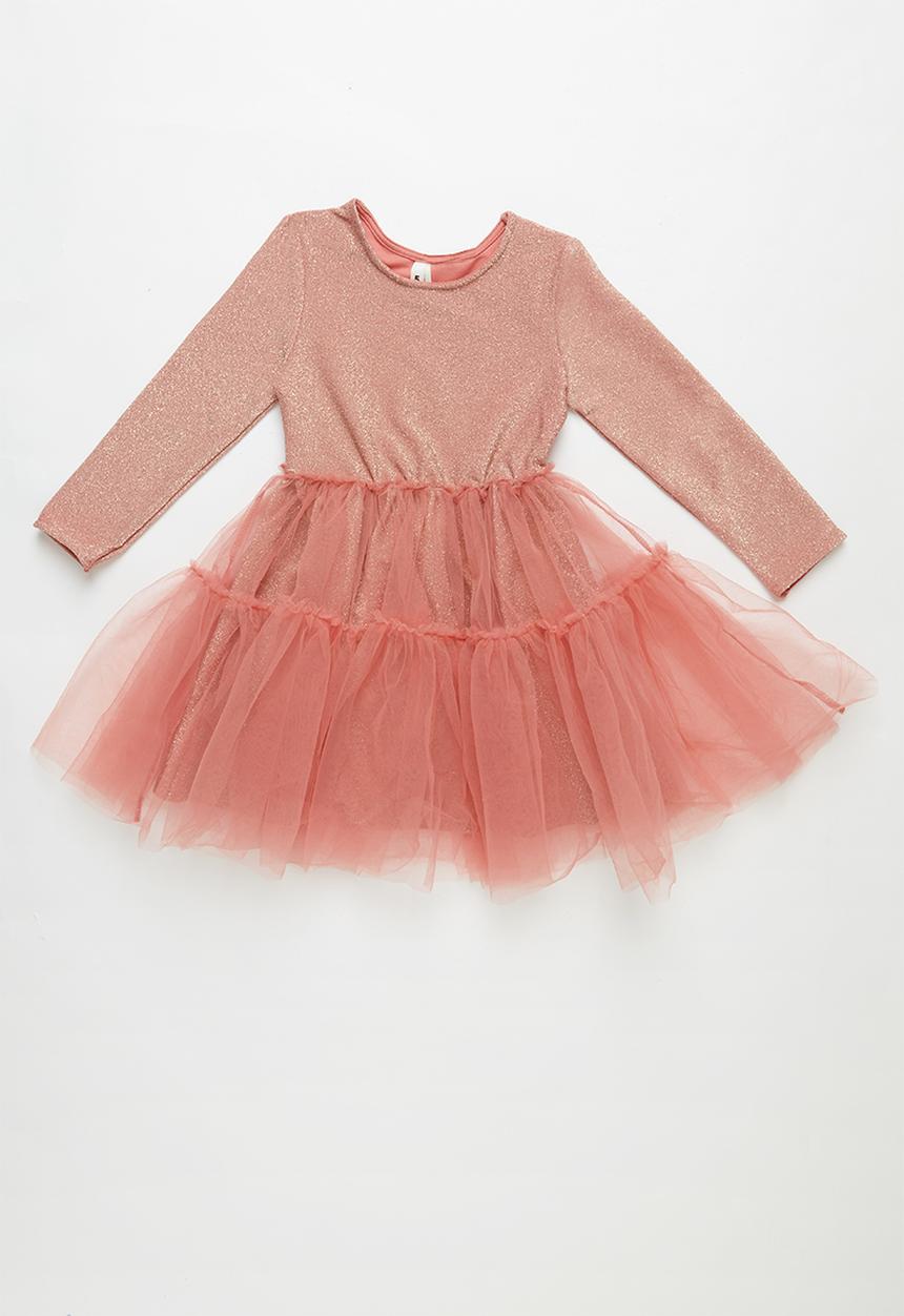 Cotton On - Iris long sleeve tulle dress - pink