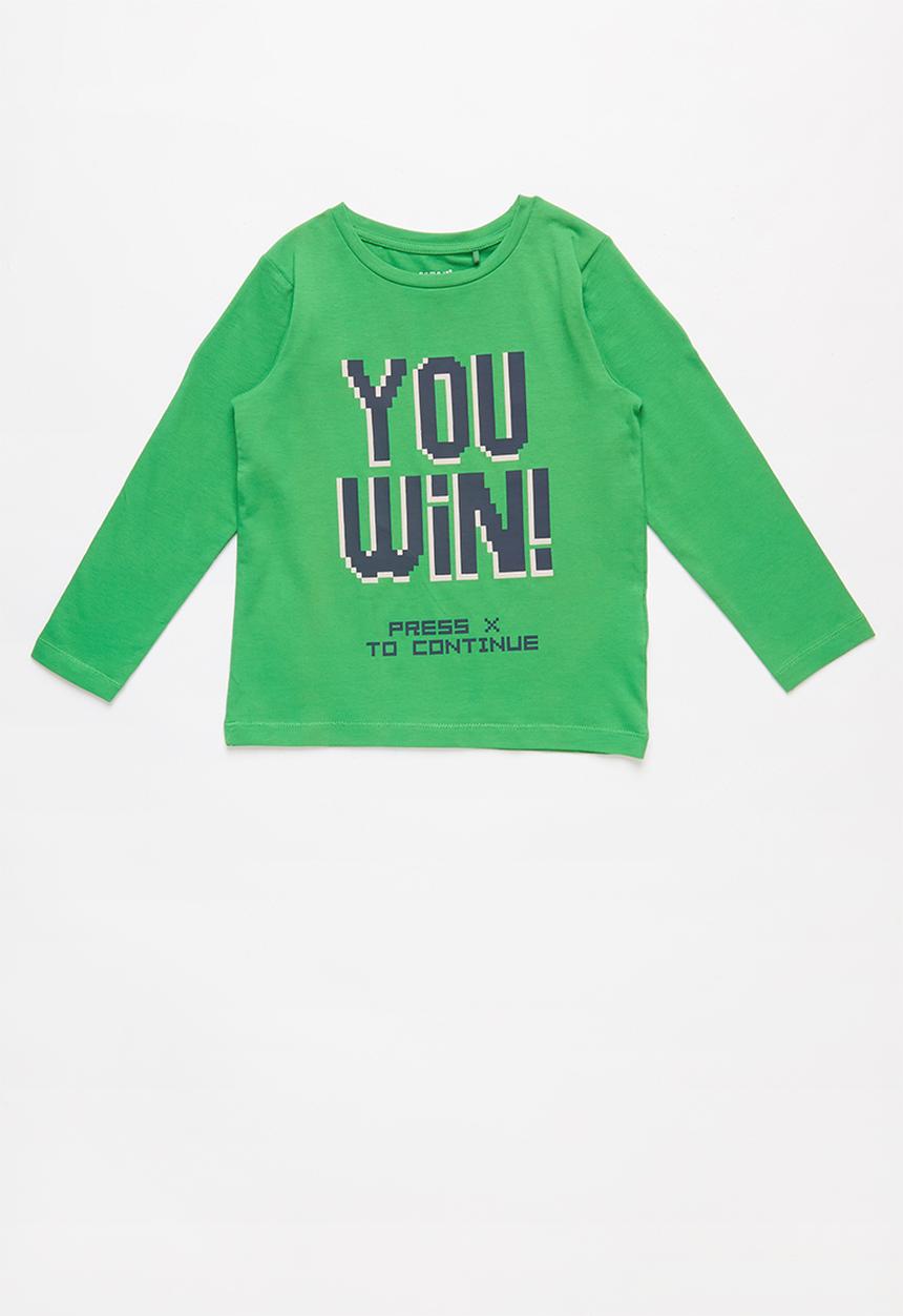 Name It - Baskate you win print top - green