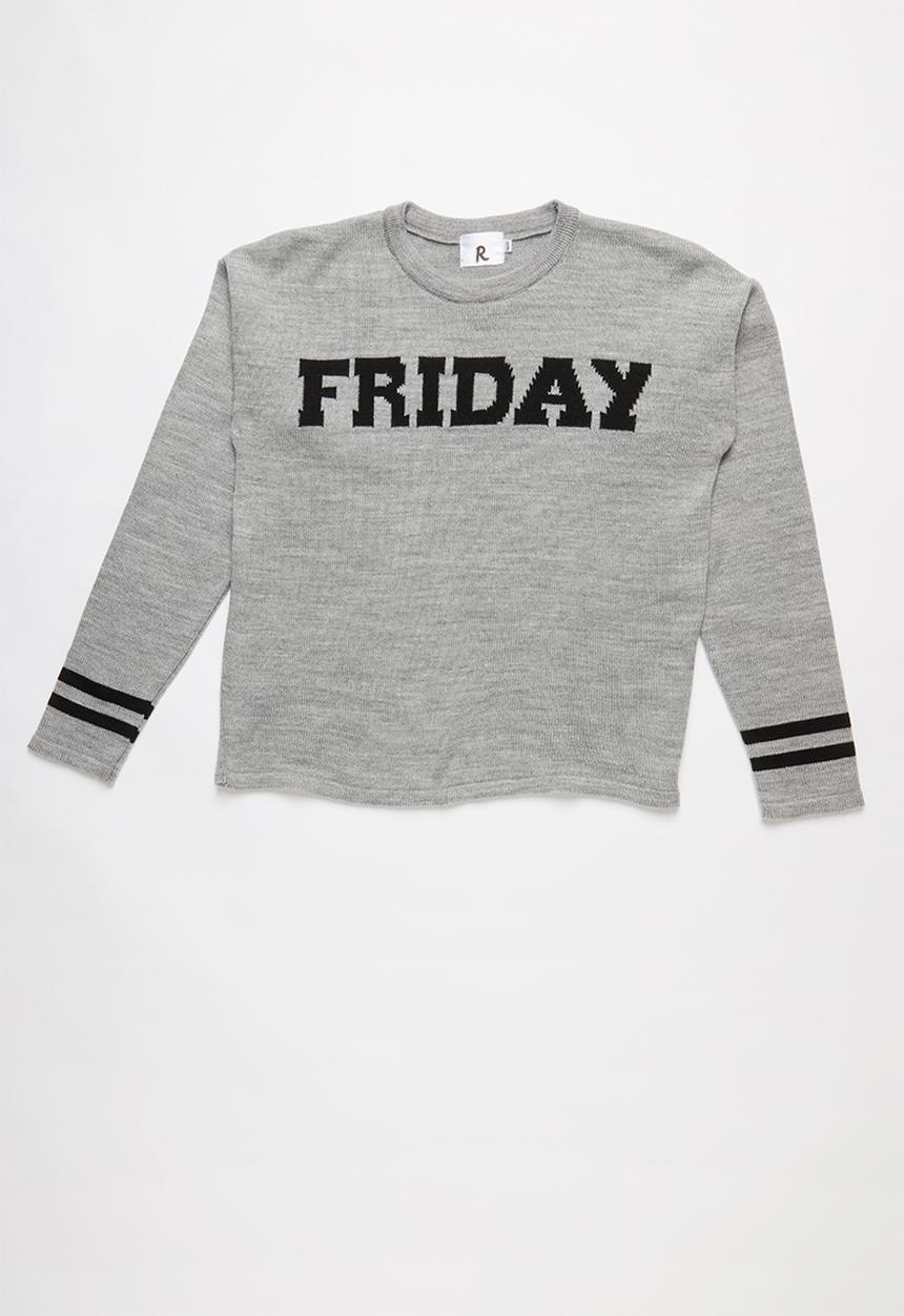 Rebel Republic - Slogan pullover - grey & black