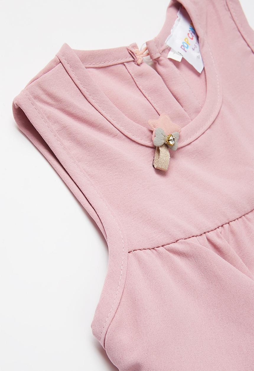 Pop Candy - Blouse with 3/4 pants set - pink & white