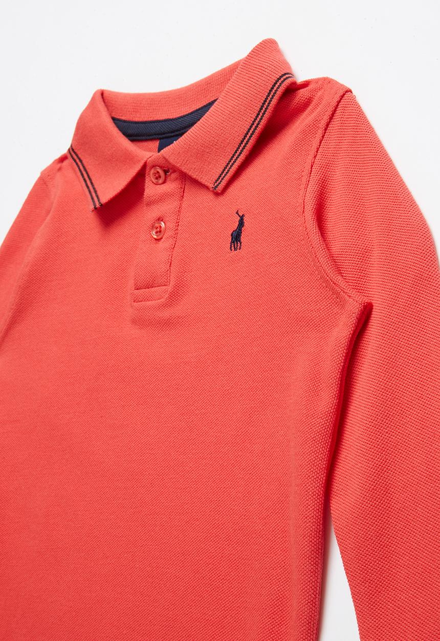POLO - Robert contrasted ls golfer - red