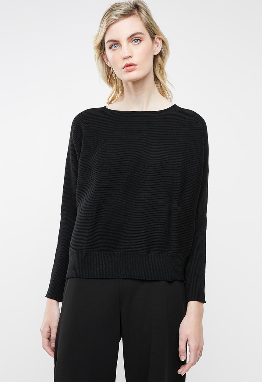 MANGO - Ribbed knitted sweater - black