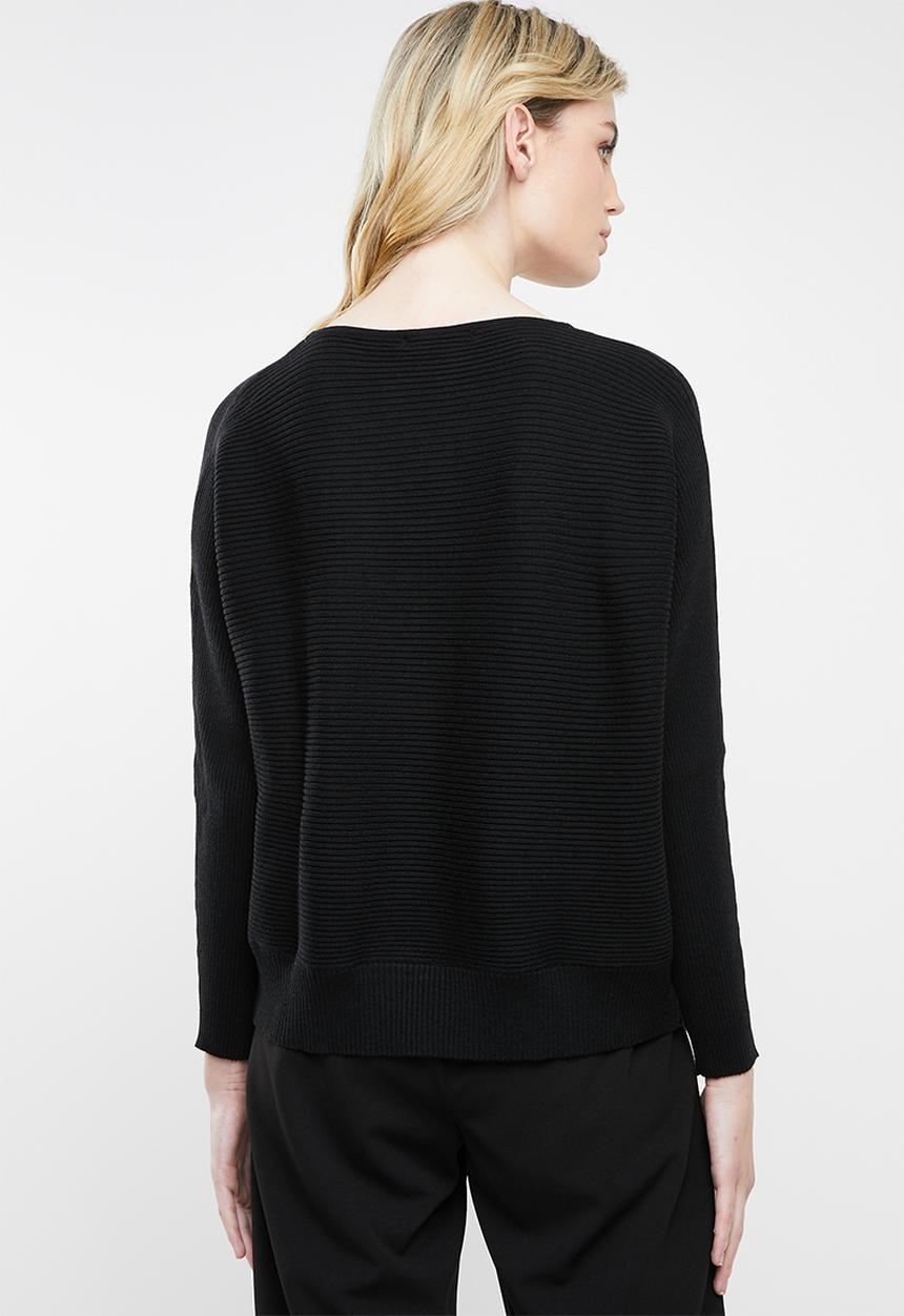 MANGO - Ribbed knitted sweater - black