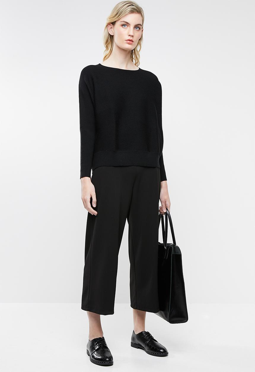MANGO - Ribbed knitted sweater - black