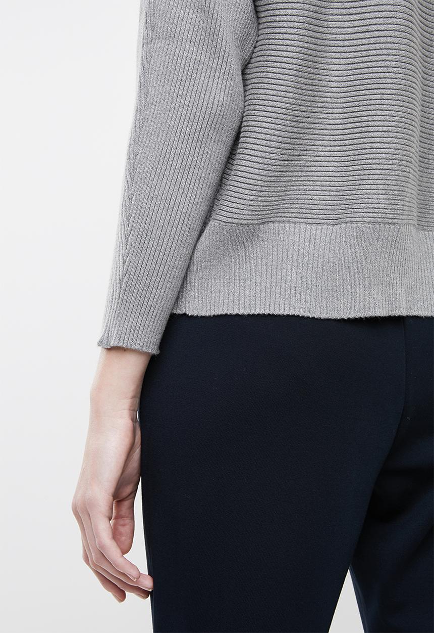 MANGO - Ribbed knitted sweater - grey