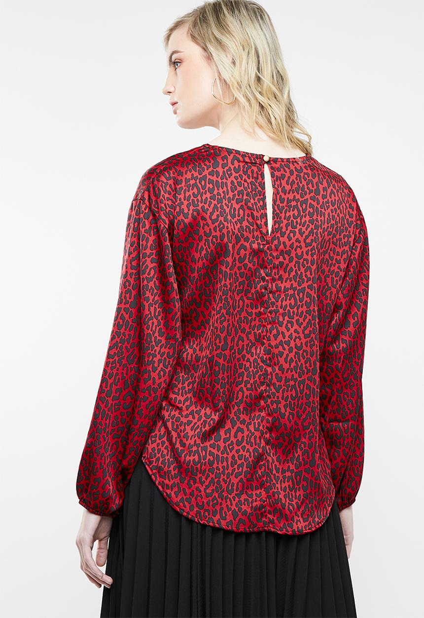 Superbalist - Dropped shoulder blouse - red & black 