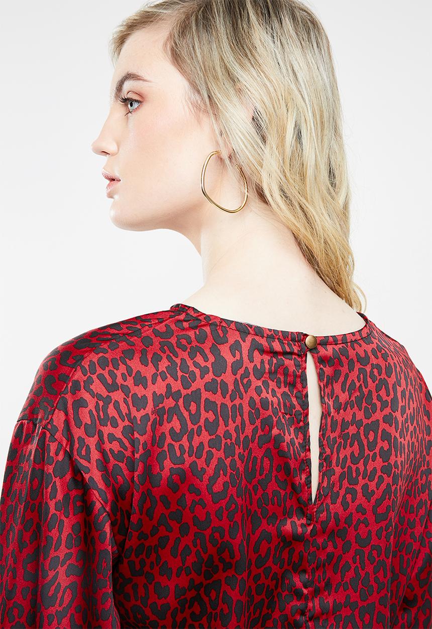 Superbalist - Dropped shoulder blouse - red & black 