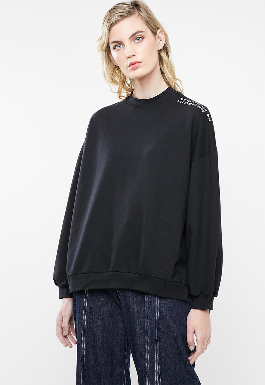Superbalist - Oversized slogan sweat - black