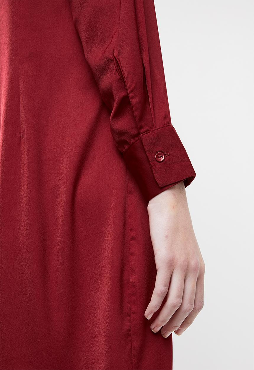 Superbalist - Twist front 70s dress - burgundy