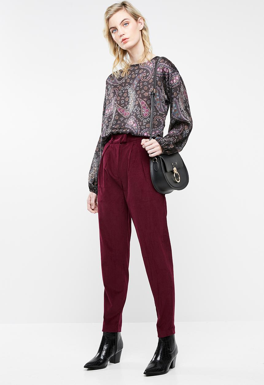Superbalist - Cord tapered trouser - burgundy