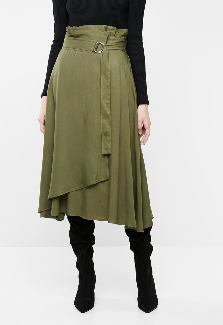 Superbalist - Utility asymetric skirt - khaki