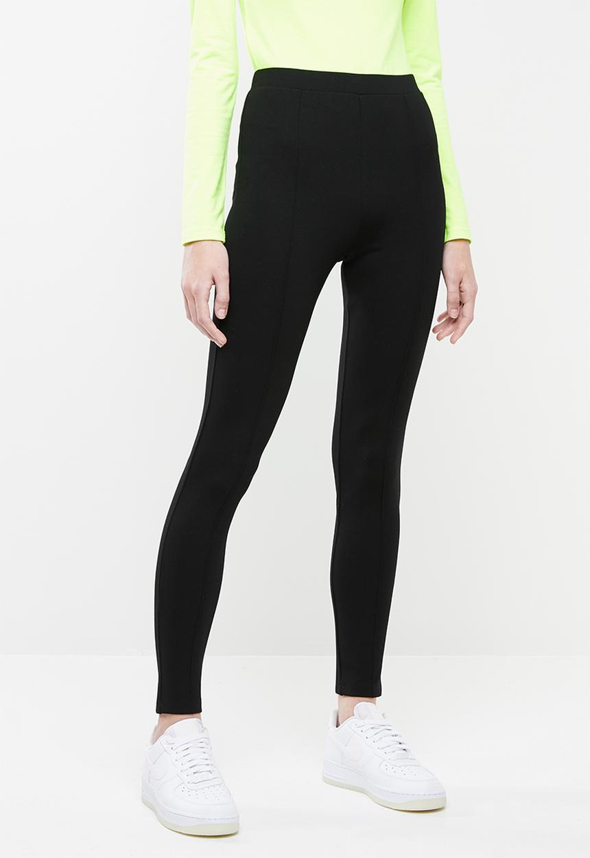 Superbalist - Premium stretch mid rise tregging with seam detail - black 