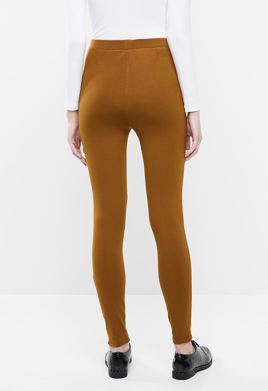 Superbalist - Premium stretch mid rise tregging with seam detail - brown 