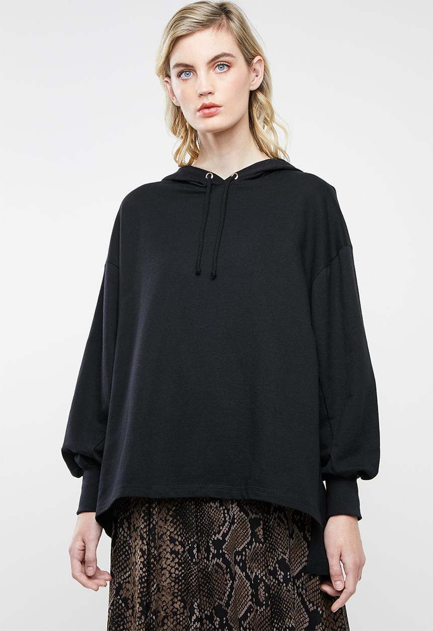 Superbalist - Dip hem hoodie - black
