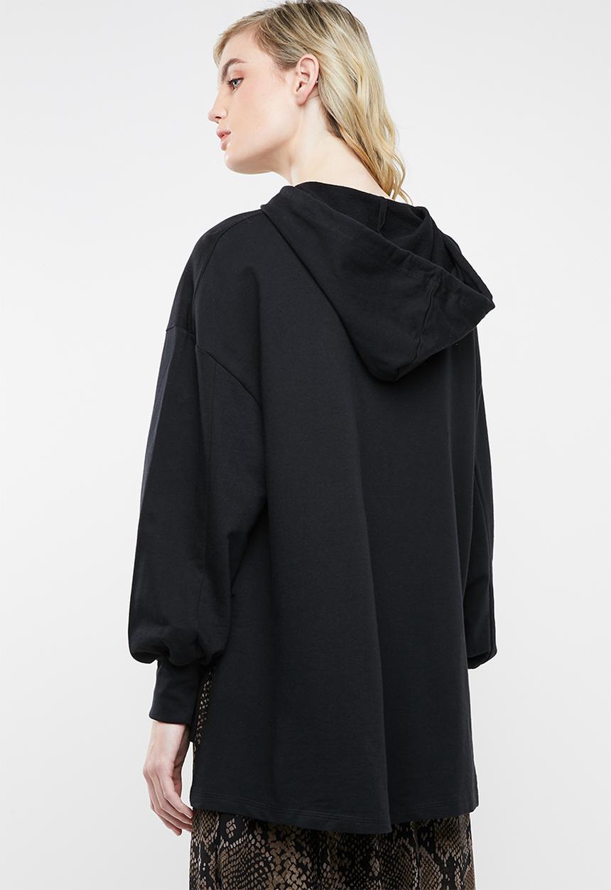 Superbalist - Dip hem hoodie - black