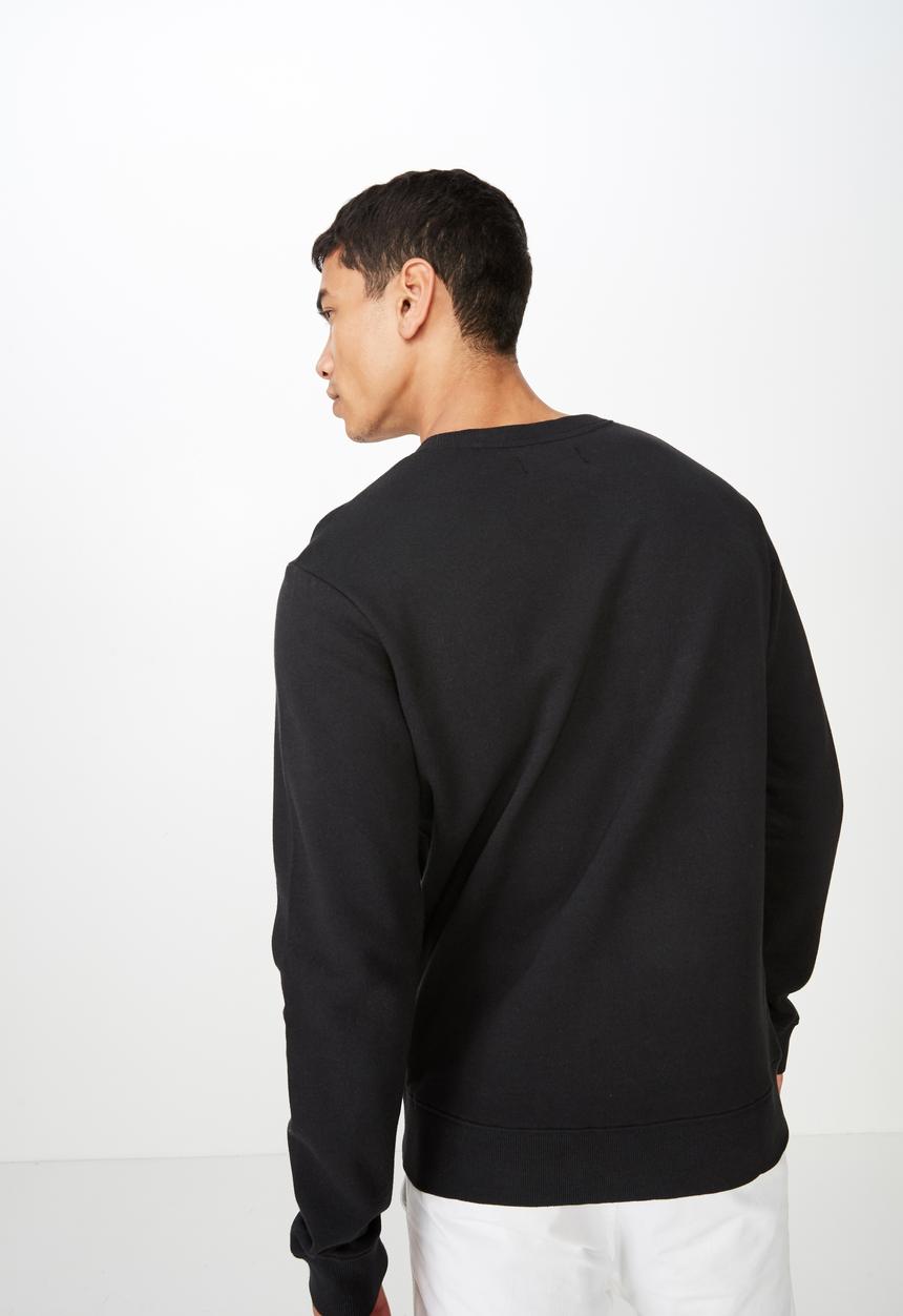 Cotton On - Crew fleece  sweater - black