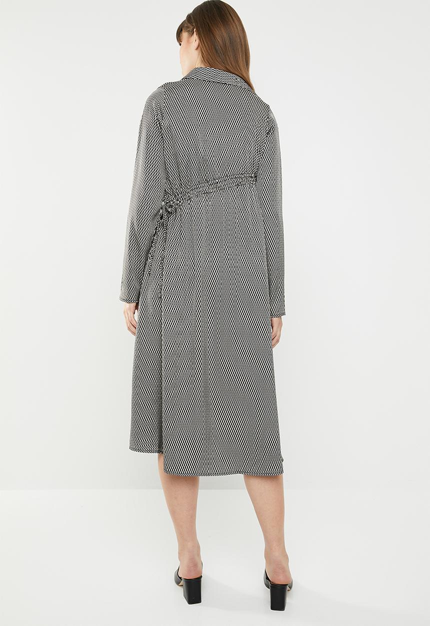 AMANDA LAIRD CHERRY - Bontle shirtdress - black & beige