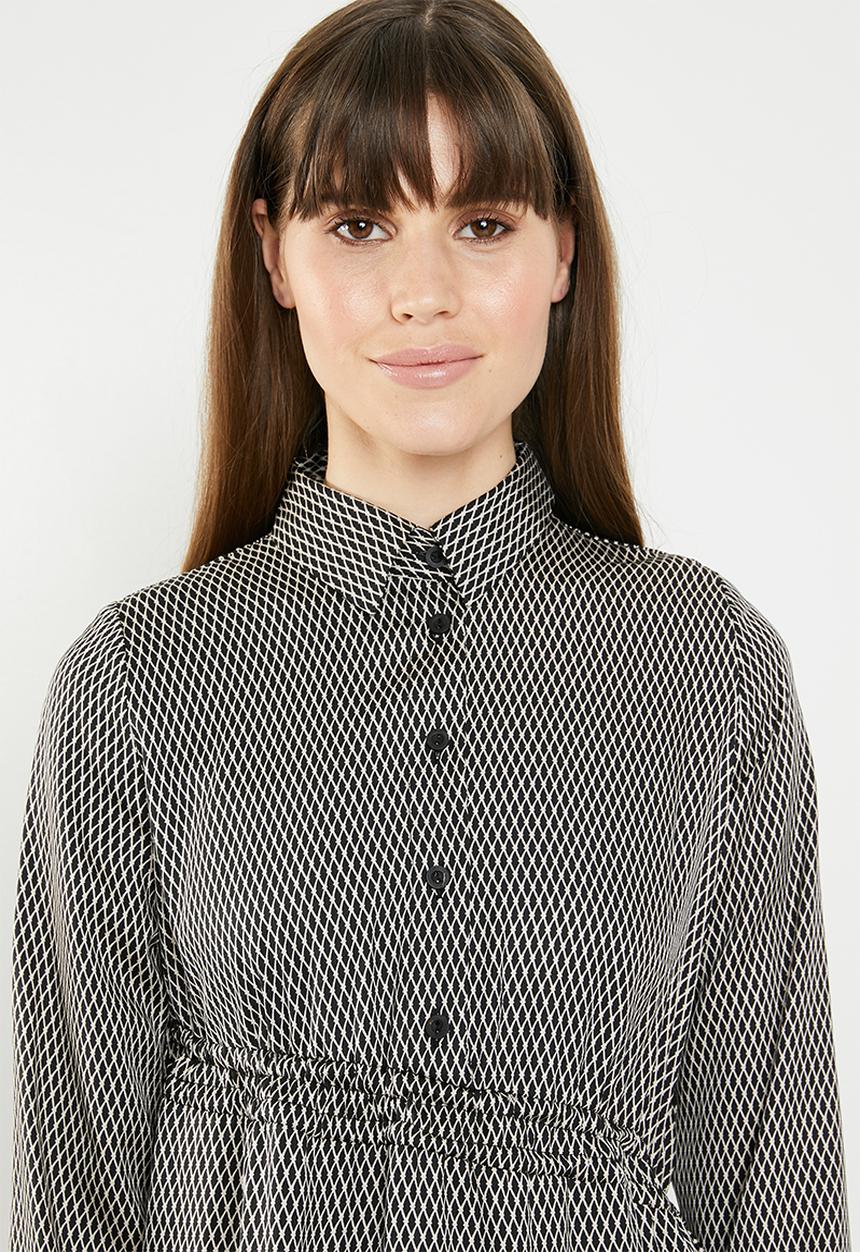 AMANDA LAIRD CHERRY - Bontle shirtdress - black & beige