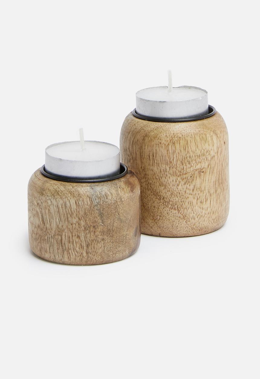 Sixth Floor - Aster candle holder set of 2 - brown