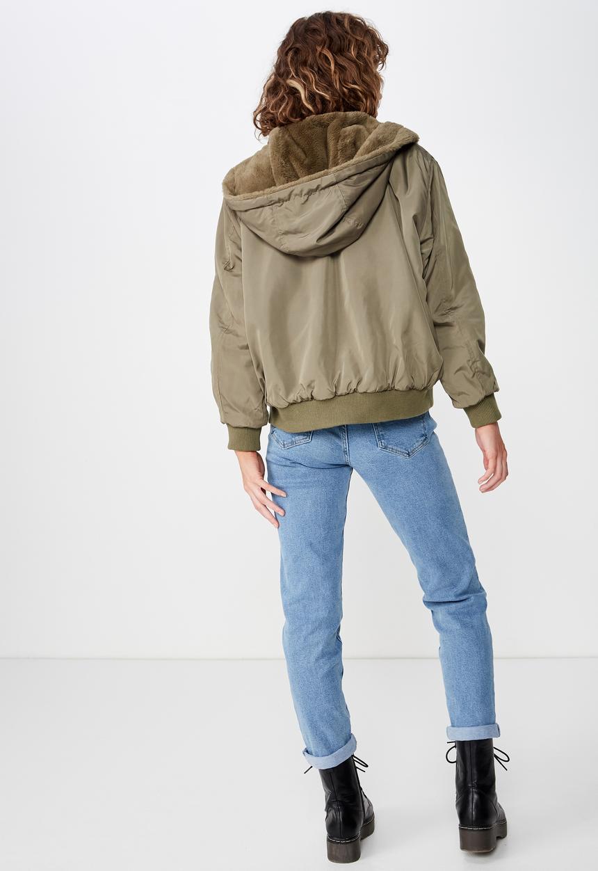 Cotton On - Ray ray reversible bomber jacket - khaki
