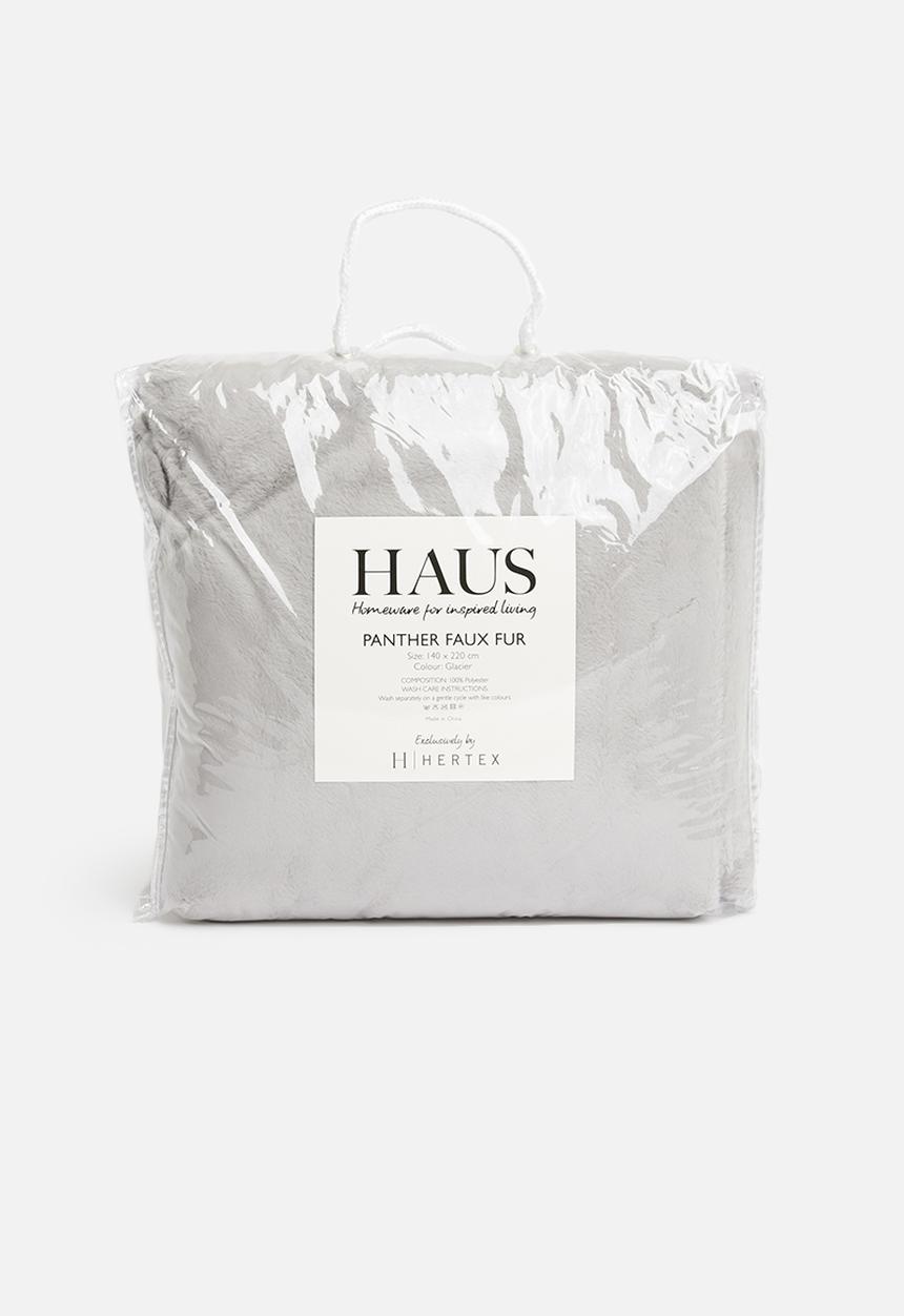 Hertex Haus - Panther faux fur throw - grey