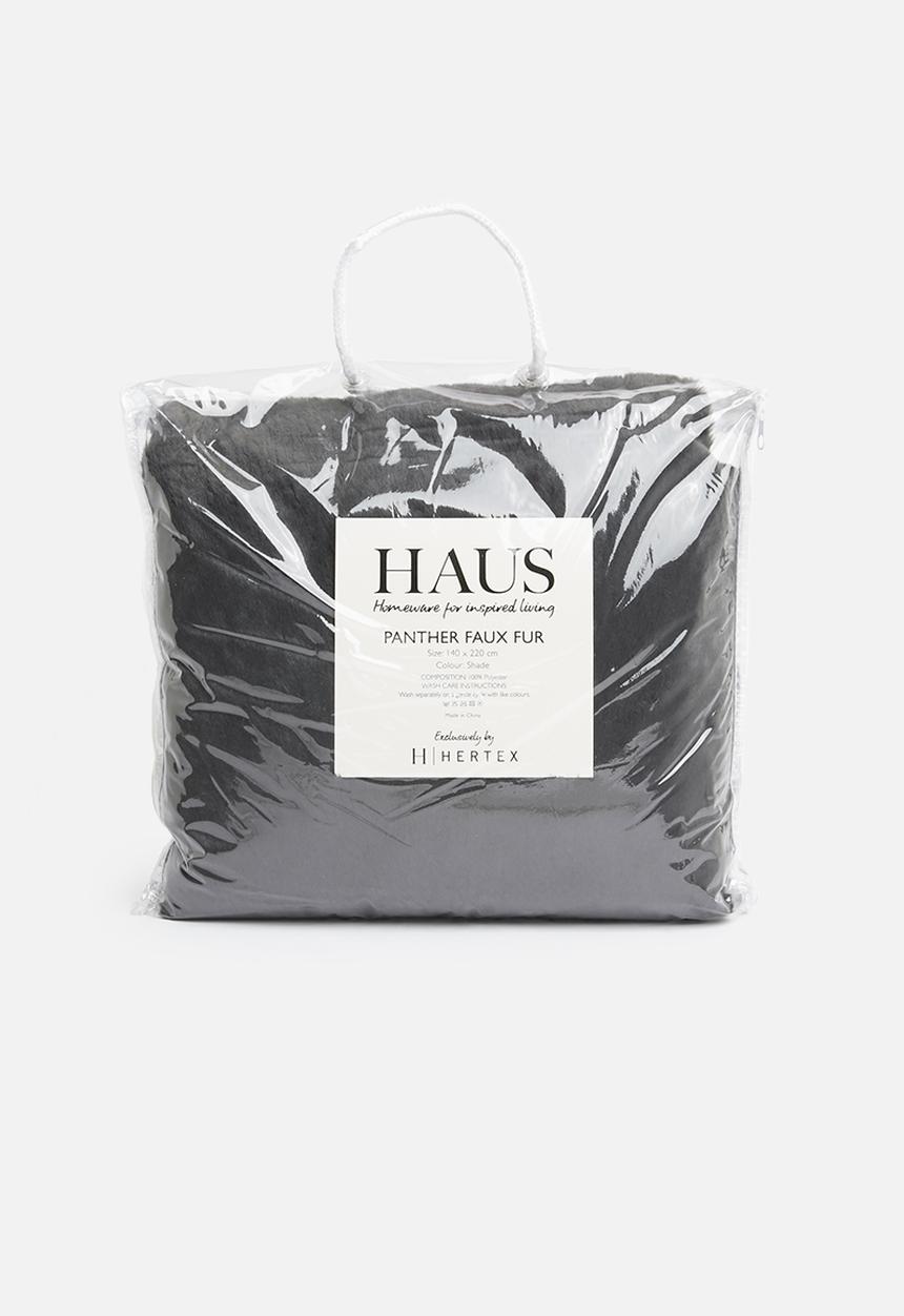 Hertex Haus - Panther faux fur throw - charcoal