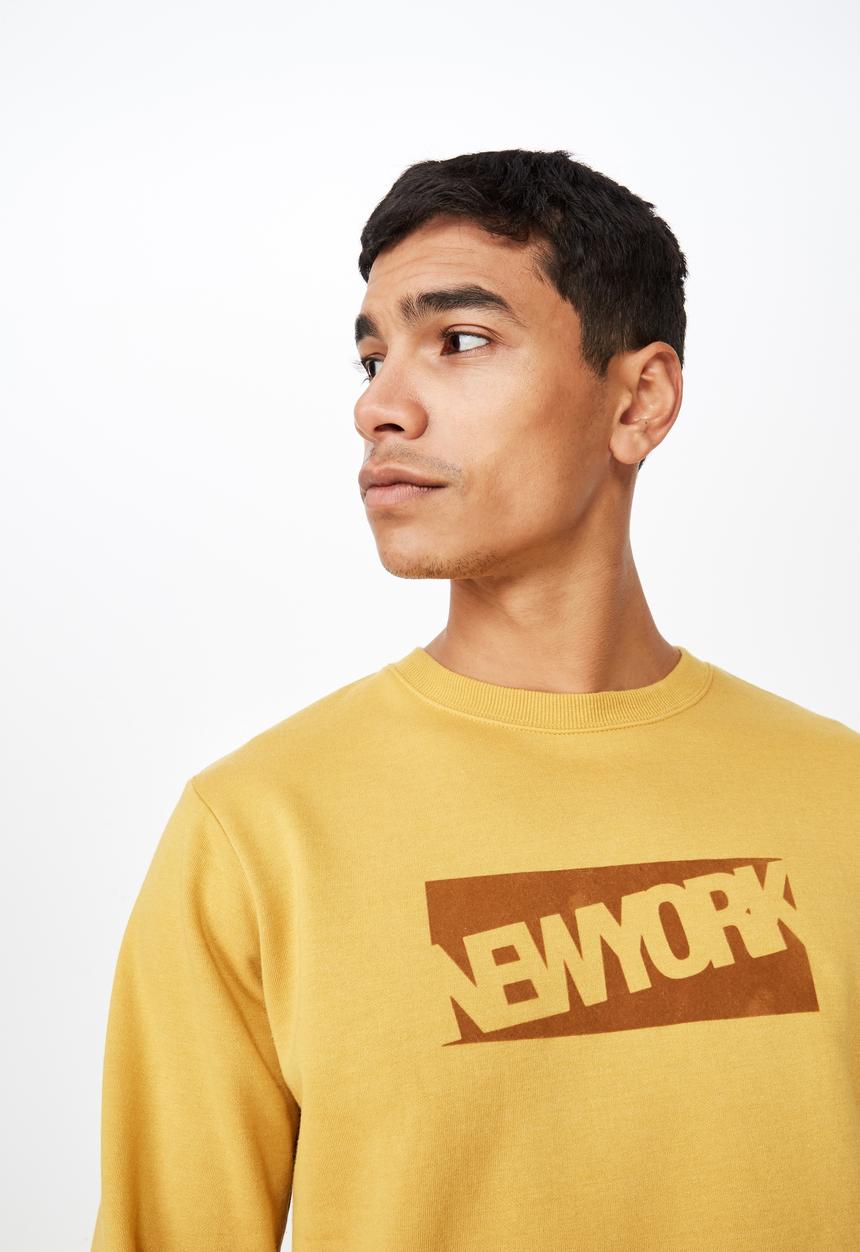 Cotton On - Crew fleece sweater - yellow