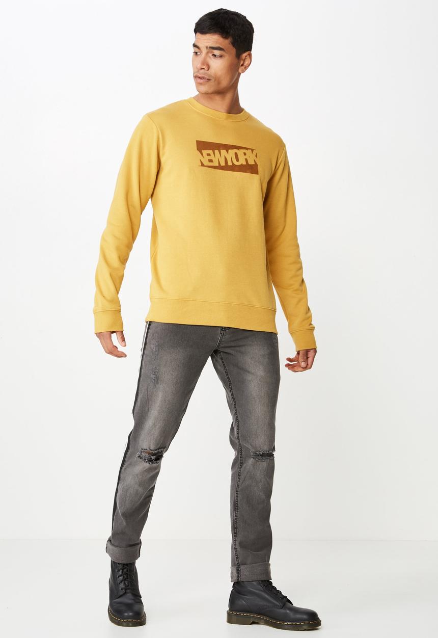 Cotton On - Crew fleece sweater - yellow