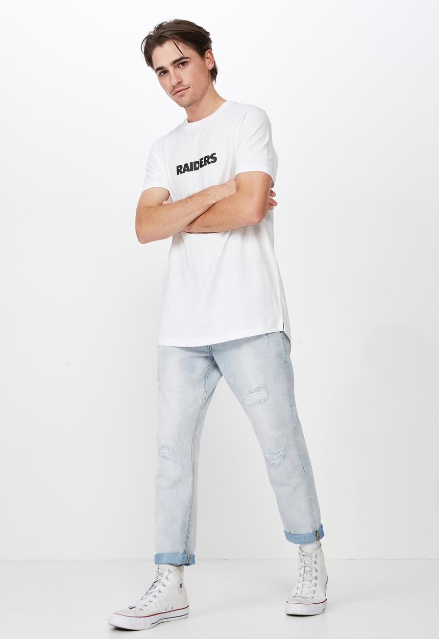 Cotton On - Longline scooped hem tee - white