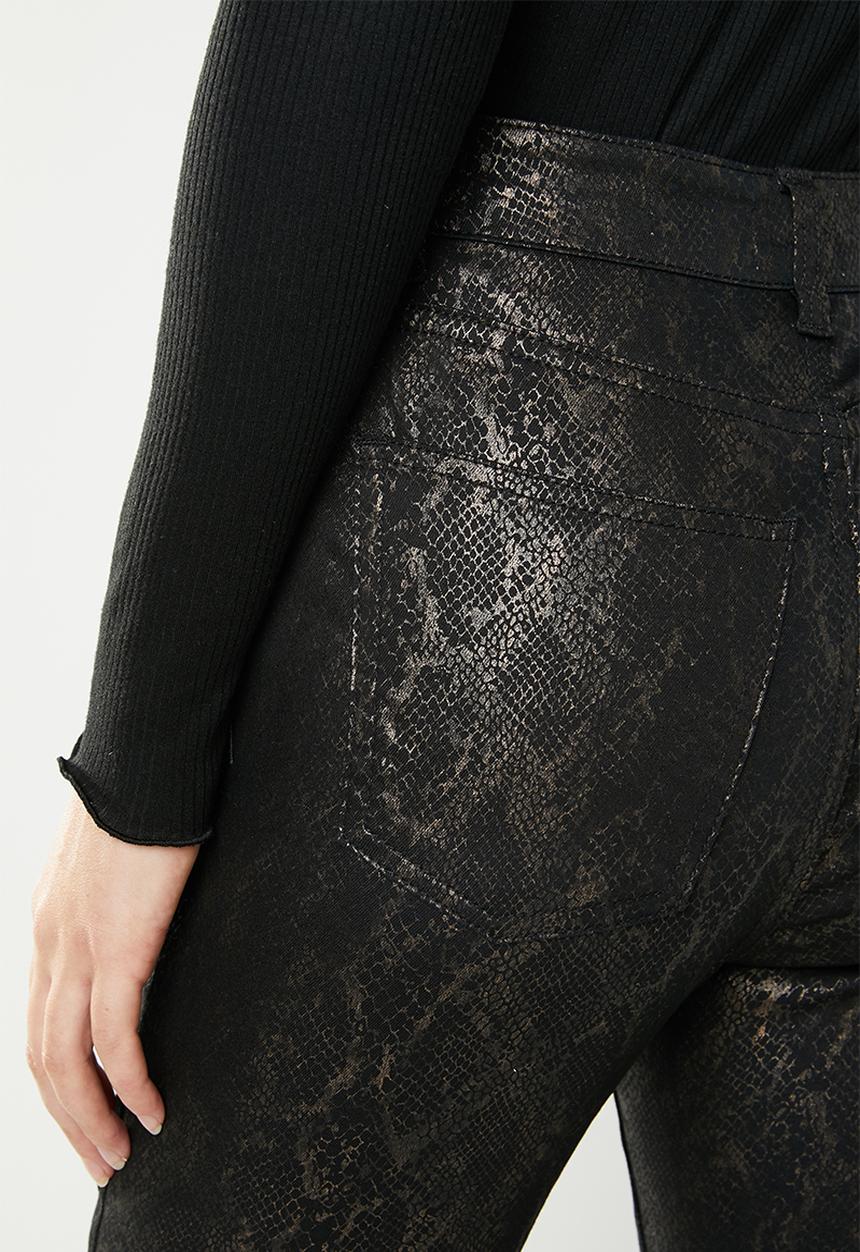 Cotton On - High rise grazer skinny jeans - black & bronze