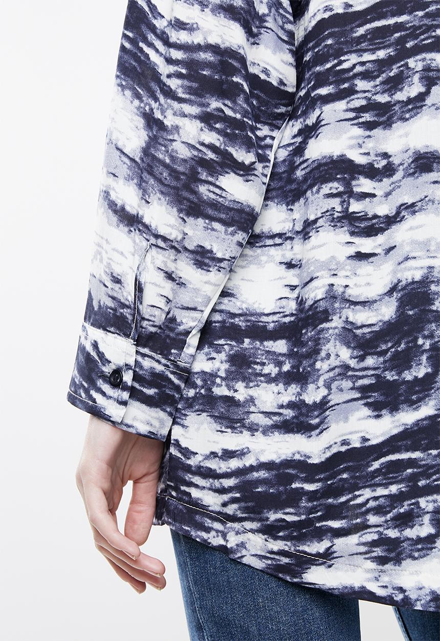 Superbalist - Kitty tie longer length shirt - blue & white