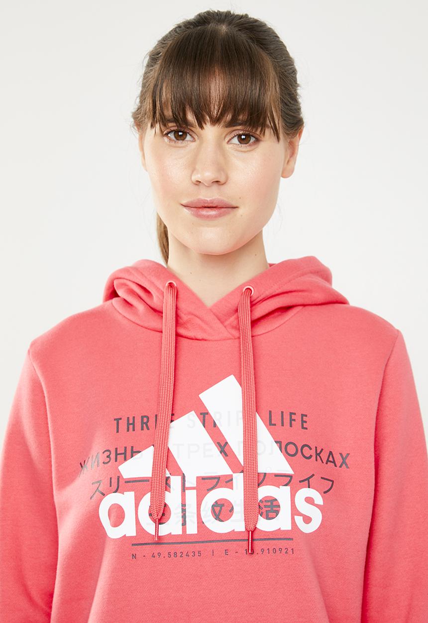 adidas Performance - Ladies graphic hood - pink